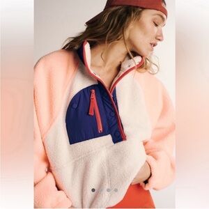 FP Movement by Free People Colorblock Jacket - Cream, Pink, Blue